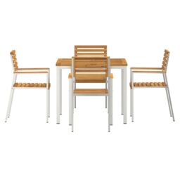 Berkfield Home 5 Piece Garden Dining Set Solid Wood Acacia in Brown - thumbnail 7