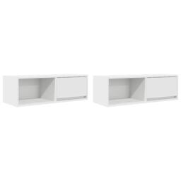 Berkfield Home TV Cabinets 2 pcs White 80x31x25.5 cm Engineered Wood - thumbnail 1