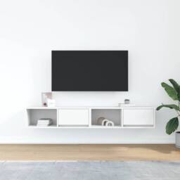 Berkfield Home TV Cabinets 2 pcs White 80x31x25.5 cm Engineered Wood - thumbnail 3