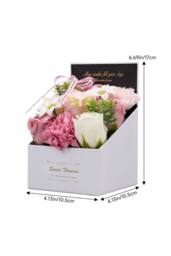 Living and Home Rose Scent Soap Flower Gift Box Tabletop Decor in Pink - thumbnail 6