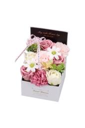 Living and Home Rose Scent Soap Flower Gift Box Tabletop Decor in Pink