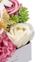 Living and Home Rose Scent Soap Flower Gift Box Tabletop Decor in Pink - thumbnail 3
