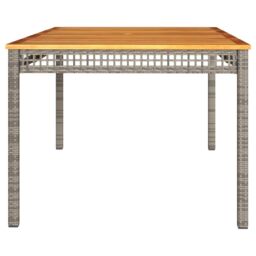 Berkfield Home Garden Table Grey 180x90x75 cm Poly Rattan Acacia Wood - Size: 180 x 90 x 75 cm - thumbnail 5