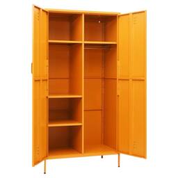 Berkfield Home Wardrobe Mustard Yellow 90x50x180 cm Steel in Tangerine - Size: 90 x 50 x 180 cm - thumbnail 6