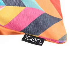 icon Cushion 43x43cm Circluar Geo, Aqua Back in Orange - Size: 43 cm x 43 cm - thumbnail 3