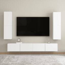 Berkfield Home TV Cabinet White 30.5x30x110 cm Engineered Wood - thumbnail 9