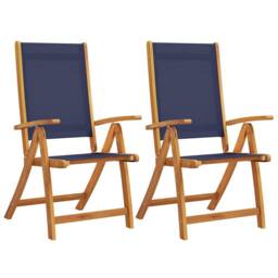 Berkfield Home Beautiful Folding Garden Chairs 2 pcs Solid Wood Acacia & Textilene in Brown - thumbnail 3