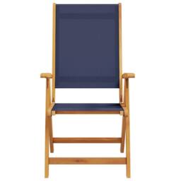 Berkfield Home Beautiful Folding Garden Chairs 2 pcs Solid Wood Acacia & Textilene in Brown - thumbnail 4