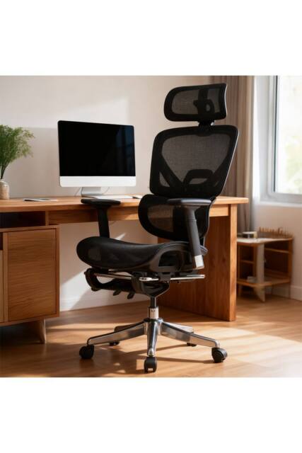 Living and Home Height Adjustable Swivel Office Chair with Casters in Black - image 1