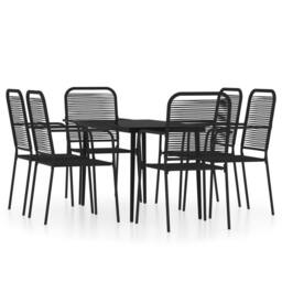 Berkfield Home Elegant 7 Piece Garden Dining Set Black - thumbnail 3
