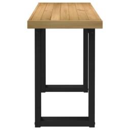 Berkfield Home Decorative Desk NOAIN U-Shaped Legs 120x50x75 cm Solid Wood Pine in Brown - Size: 120 x 50 x 75 cm - thumbnail 4