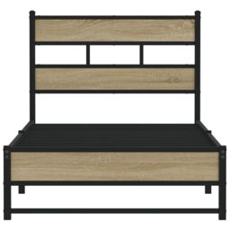Berkfield Home Metal Bed Frame without Mattress Sonoma Oak 80x200 cm in Brown - thumbnail 4