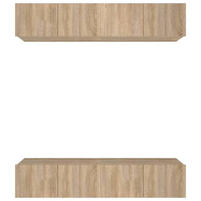 Berkfield Home TV Cabinets 4 pcs Sonoma Oak 80x30x30 cm Engineered Wood in Brown - Size: 80 x 30 x 30 cm - image 1