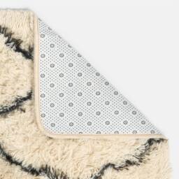 OHS Diamond Check Fluffy Rug Floor Carpet Hallway Runner in Black - Size: 160 cm x 230 cm - thumbnail 5
