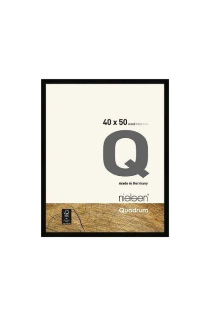 nielsen Quadrum 40 x 50cm Wooden Picture Frame With Protective Glass Front in Black - Size: 40 x 50 cm - image 1