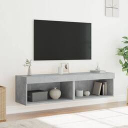 Berkfield Home TV Cabinets with LED Lights 2 pcs Concrete Grey 60x30x30 cm - Size: 60 x 30 x 30 cm - thumbnail 5
