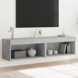 Berkfield Home TV Cabinets with LED Lights 2 pcs Concrete Grey 60x30x30 cm - Size: 60 x 30 x 30 cm - thumbnail 2