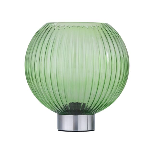 First Choice Lighting Betchley - Battery Operated Chrome Lamp with Green Glass in Silver - image 1