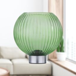 First Choice Lighting Betchley - Battery Operated Chrome Lamp with Green Glass in Silver - thumbnail 6
