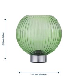 First Choice Lighting Betchley - Battery Operated Chrome Lamp with Green Glass in Silver - thumbnail 7