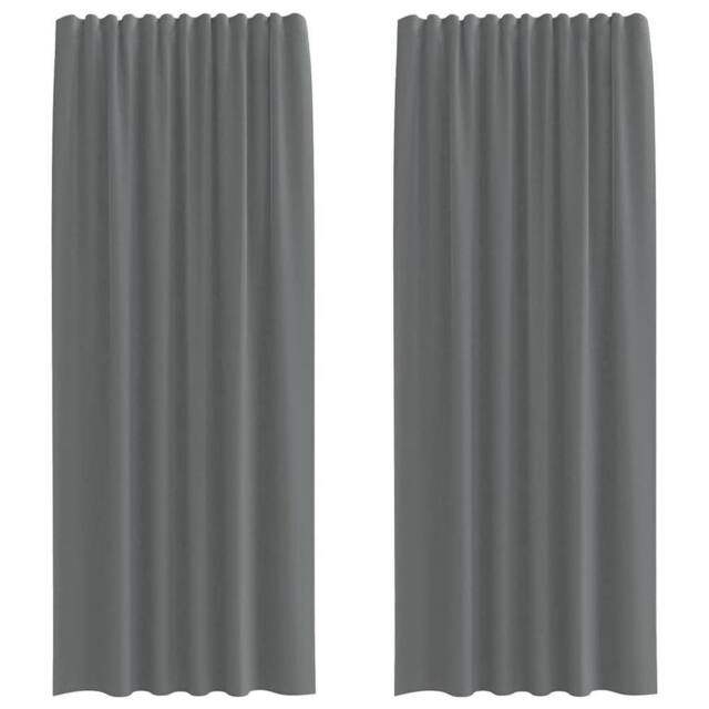 Berkfield Home Voile Curtains with Rod Pockets 2 pcs Dark Grey - image 1