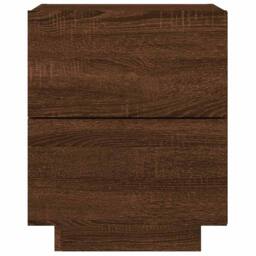 Berkfield Home Decorative Bedside Cabinets with LED Lights 2 pcs Brown Oak Engin - thumbnail 8