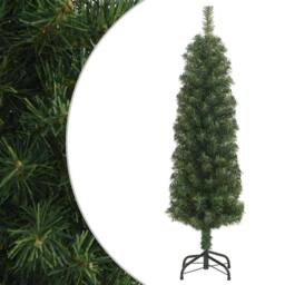 Berkfield Home Slim Artificial Christmas Tree with Stand Green 120 cm PVC - thumbnail 1