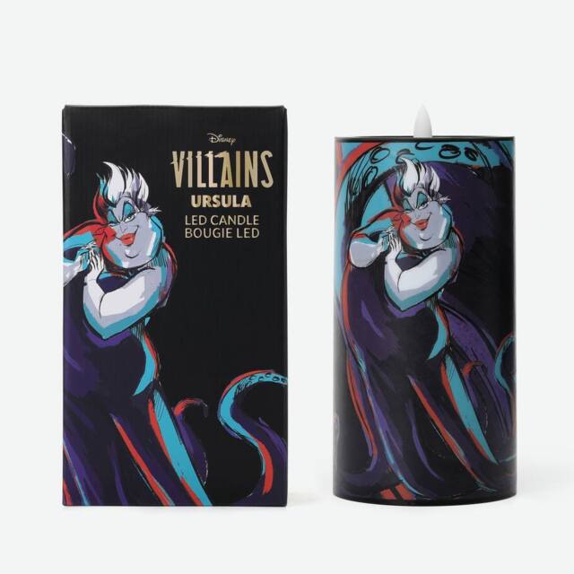 Walt Disney Villains Ursula Inspired Black LED Candle (Single Flame) - Size: Medium - image 1