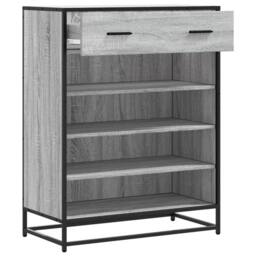 Berkfield Home Shoe Cabinet Grey Sonoma 75x38x97.5 cm Engineered Wood & Metal - thumbnail 7