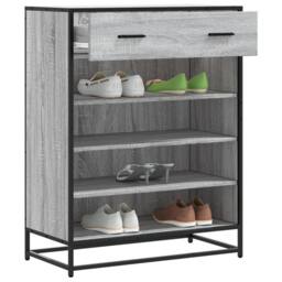 Berkfield Home Shoe Cabinet Grey Sonoma 75x38x97.5 cm Engineered Wood & Metal - thumbnail 2