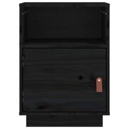 Berkfield Home Bedside Cabinet Black 40x34x55 cm Solid Wood Pine - Size: 40 x 34 x 55 cm - thumbnail 6