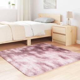 Berkfield Home Shaggy Rug High Pile NAVARRA Dusty Pink 120x120 cm Polyester - Size: Medium - thumbnail 3