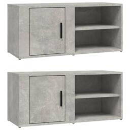 Berkfield Home TV Cabinets 2 pcs Concrete Grey 80x31.5x36 cm Engineered Wood - thumbnail 3