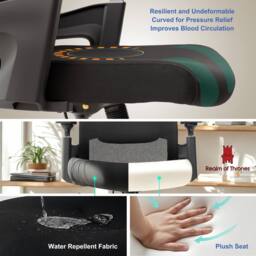 Realm of Thrones Comfortable Ergonomic Office Chair Black 3D Headrest Mesh Seat - thumbnail 3