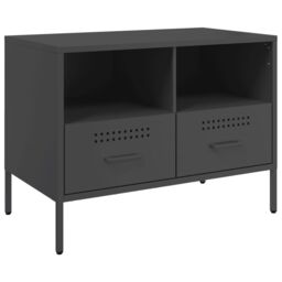 Berkfield Home TV Cabinets 2 pcs Black 68x39x50.5 cm Steel - thumbnail 6