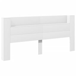 Berkfield Home Headboard Cabinet with LED White 220x16.5x103.5 cm - thumbnail 3