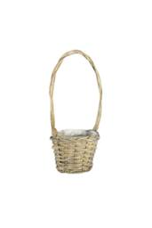 KDMD Grey Wash Split Willow Basket with Handle 16cm Dia 2 Pack in Natural - thumbnail 2