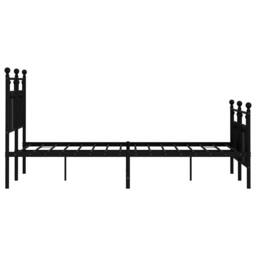 Berkfield Home Metal Bed Frame with Headboard & Footboard Black 120x200 cm - Size: Small Double - thumbnail 7