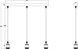Netlighting Knightsbridge CALLA 230V E27 Vintage 3 Light Bar Pendant Brushed Chrome CALVI3BBC in Grey - thumbnail 2