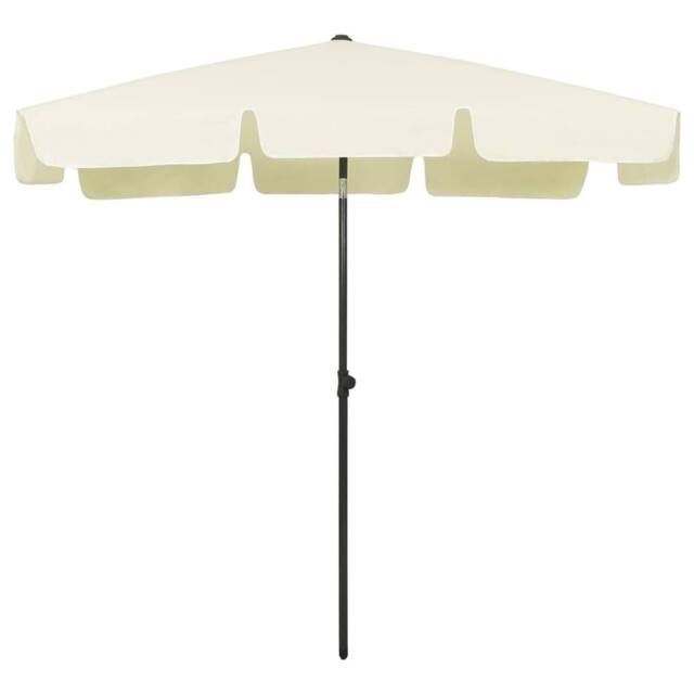 Berkfield Home Beach Umbrella Sand Yellow 200x125 cm in Ecru - image 1