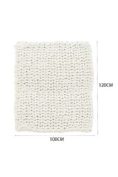 Living and Home Chunky Knit Throw Blanket 100x120cm in Off-White - Size: 100x120 cm - thumbnail 5