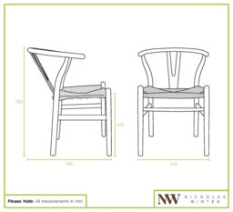 Nicholas Winter 4x Black Beech Wood Scandi Danish Style Dining Chairs - Solid Wood Chairs in Natural - thumbnail 5