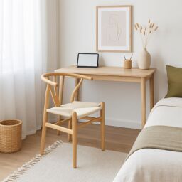 Nicholas Winter 4x Black Beech Wood Scandi Danish Style Dining Chairs - Solid Wood Chairs in Natural - thumbnail 6