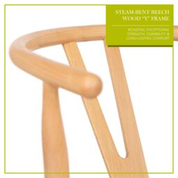 Nicholas Winter 4x Black Beech Wood Scandi Danish Style Dining Chairs - Solid Wood Chairs in Natural - thumbnail 3