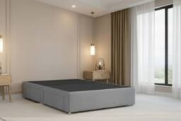 "Nexus Mattresses Ltd Portofino Plush Divan 2 Drawers Foot-End 54""Winged Headboard in Silver - Size: Small Double" - thumbnail 7