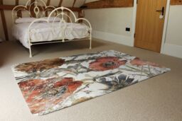 Benjamin Tate Design Watercolour Flower Print Rug in Natural - Size: Large - thumbnail 3