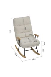 H&O Direct Adjustable Sherpa Upholstered Rocking Chair in White - thumbnail 6