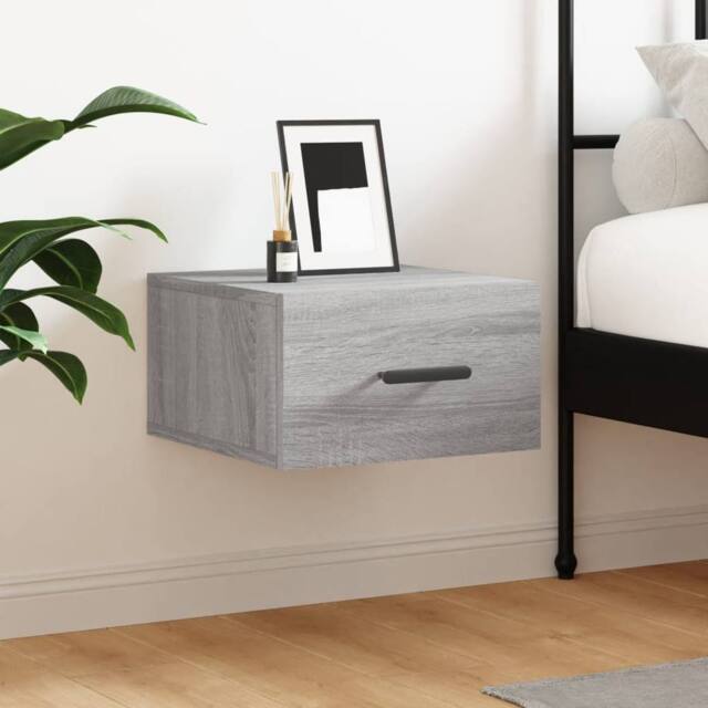 Berkfield Home Wall-mounted Bedside Cabinet Grey Sonoma 35x35x20 cm - Size: 35 x 35 x 20 cm - image 1