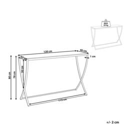 Wyld and Coco Glamour Glass Top Console Table Gold Stainless Steel 120 x 40cm - Size: 120 x 40 cm - thumbnail 4