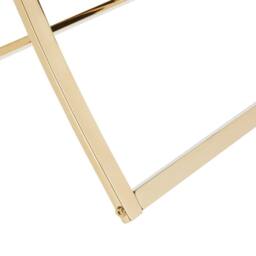 Wyld and Coco Glamour Glass Top Console Table Gold Stainless Steel 120 x 40cm - Size: 120 x 40 cm - thumbnail 6